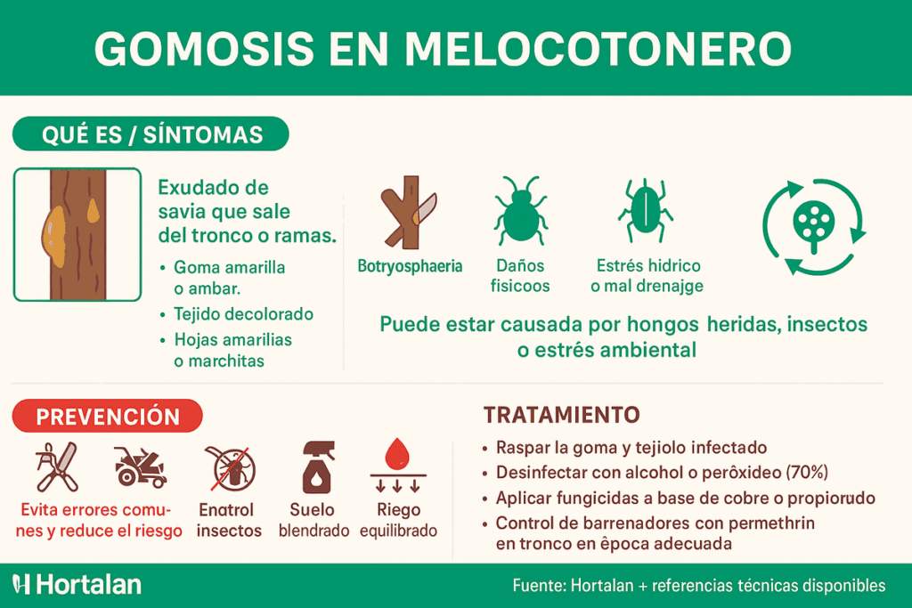 Gomosis en el Melocotonero