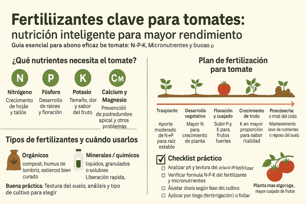 Fertilizante para tomates infografia