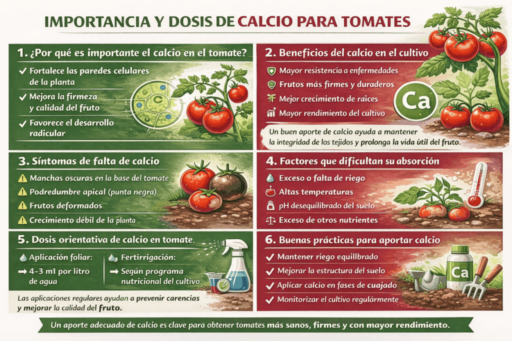Importancia y dosis de calcio para tomates en su cultivo