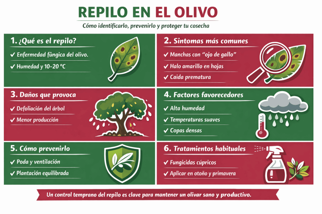 Repilo en el olivo